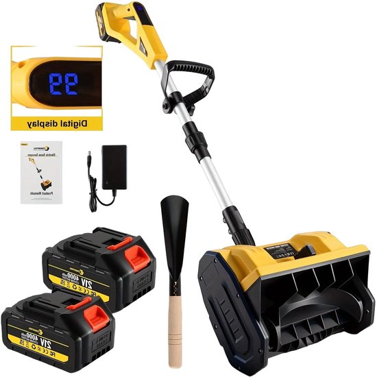 Sneeuwschep – Sneeuwruimer – Sneeuwverwijderaar – Elektrische Schep – Draadloze Schep – 21V Lithium-Ion Accu – Verstelbaar Telescopisch Handvat – Inklapbaar Ontwerp van Merkloos	