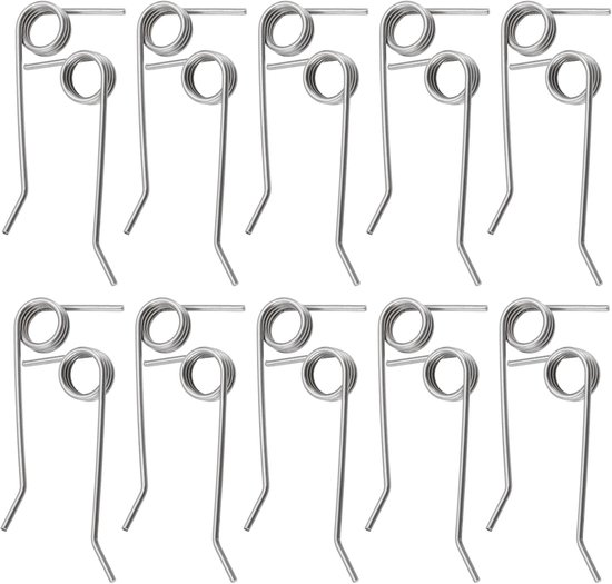 SnelShoppen - 10 Paar Sterke Rvs Veer voor Elektrische Verticuteermachine, Compatibel met Wolf-Garten VS 302 E VA 303 E, 10x Rechts 10x Links, Tuinacc