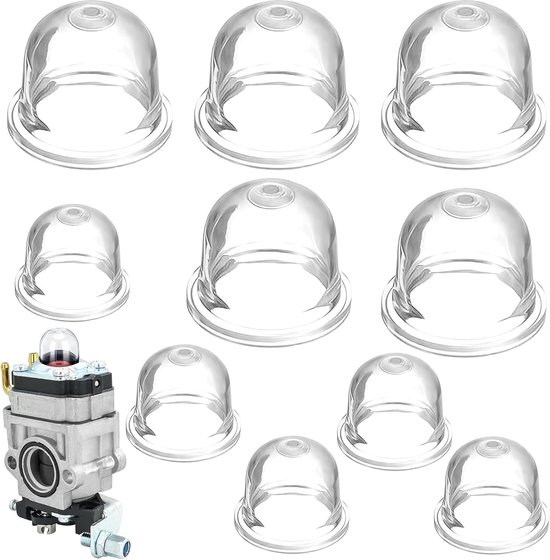 SnelShoppen - 10 Stuks Carburateur Eerste Gloeilamp Voor Grasmaaier & Bosmaaier, Starter Voor Benzine, Transparant, Hoogwaardige Accessoires, Geschikt