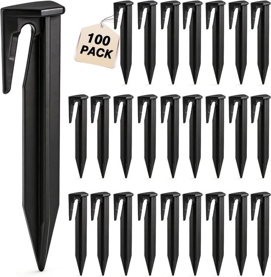 SnelShoppen - 100 Robuuste Luchtmaaier Haken - Weerbestendige Plastic Pegs voor Grasmaaier Kabels - Geschikt voor Tuin en Buitengebruik
