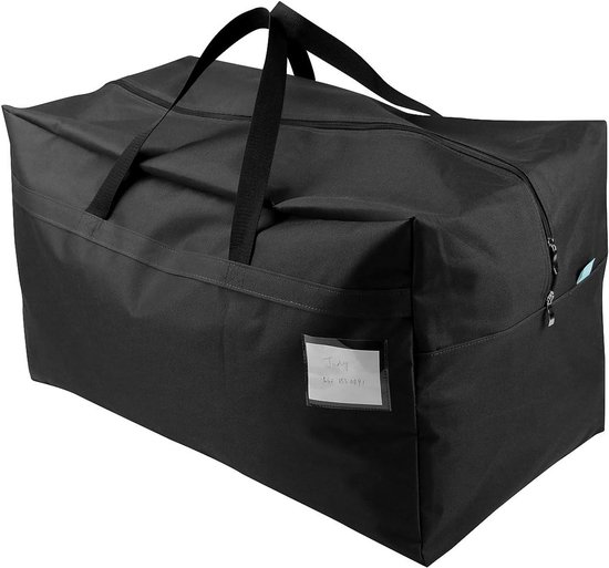 SnelShoppen - 100L Wasbare Waterdichte College Tote Bag - Duurzame Opbergtas voor Verhuizing, Sieraden, Decoratie - Zwart - 70x42x35cm