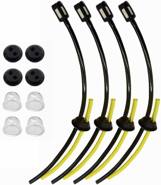 SnelShoppen - 12-delige Universele Brandstoffilter Set voor Grasmaaier, Benzinetrimmer, Carburetor, Brushcutter, Benzinetoevoer, Duurzaam en Corrosieb