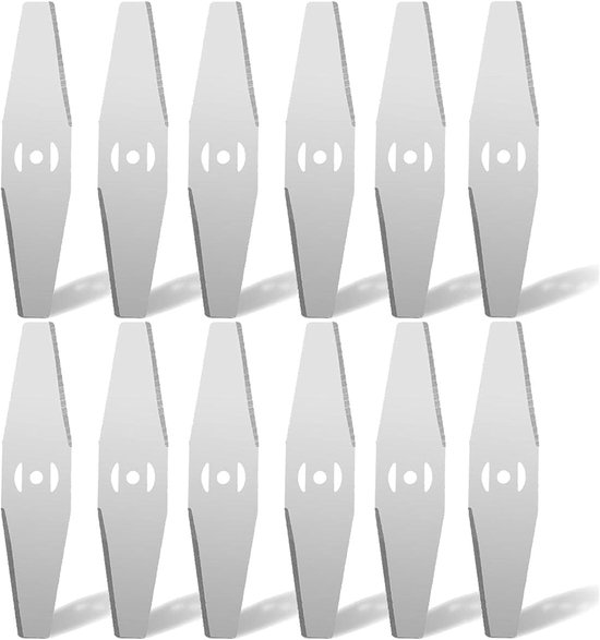SnelShoppen - 12 Stuks Metaal Grasmaaier Blades - Hoogwaardige RVS Snijbladen voor Grasmaaier - Ideaal voor Tuinonderhoud en Trimmers - Duurzaam en Ro