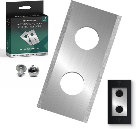 SnelShoppen - 12 x Vervangende Robotmaaiers, Geschikt voor Parkside PAMRC 250 A1, PMRA 20‑Li B2, PMRDA 20‑Li B2, PAMRS 1000 A1, Stalen Messen, Tuin, G