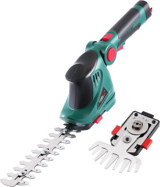 SnelShoppen - 2-in-1 Accu Gras- en Heggenscharen 7.2V, Draadloze Tuin-scharen met Hoge Hardheid Bladen, Rotatief Handvat en Type-C Oplaadkabel van Snelshoppen