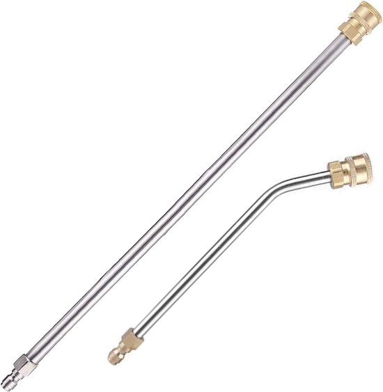 SnelShoppen - 2 Pcs Hoge Druk Washer Verlengstang 15" + 30°C Verlengstang 22cm, 1/4" Snelkoppeling, 4000 PSI, Voor Tuin en Auto Schoonmaak