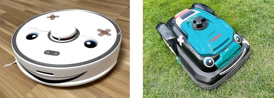 SnelShoppen - 2 x Decoratieve Stickers voor Robotstofzuiger en Robotmaaier - Gezichtsset met Ogen en Mond - Creatieve Accessoires voor Keuken en Tuin