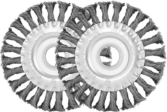 SnelShoppen - 2Pcs Draadborstel voor Bosmaaier, Draadborstel Hoekslijper 125mm x 22mm, Schijfborstel Hoekslijper Rond Borstelset, Vlechtborstel 125mm,