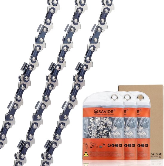 SnelShoppen - 3 Stuks MS180 Zaagkettingen 3/8 inch LP 1,3 mm 50 TG voor 35 cm Zwaard - Terugslagarme Ketting, Slijtvast en Compatibel met Diverse Mode