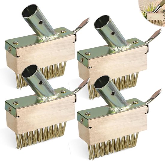 SnelShoppen - 4-delige voegenborstel set: voegenborstel met haken, onkruidborstel, voegenborstel met metalen borstels voor onkruid, mos en algen, idea