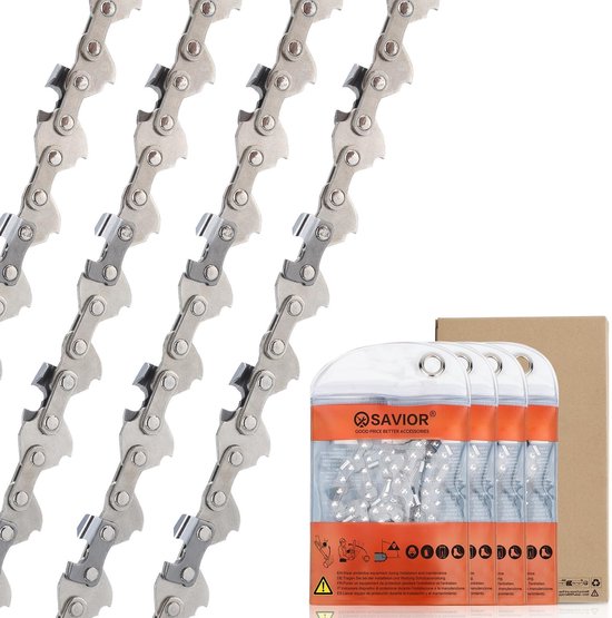 SnelShoppen - 4 stuks zaagkettingen voor accukettingzaag, reserveketting voor tuinonderhoud, 300 inch LP 1,1 mm 28 tanden, geschikt voor diverse merke