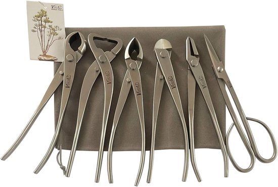 SnelShoppen - 6-delige Bonsai Gereedschapsset - Knob Cutter, Trunk Splitter, Concave Cutter, Wire Cutter, Jin Pliers, Bonsai Schaar - RVS - 210mm - Tu