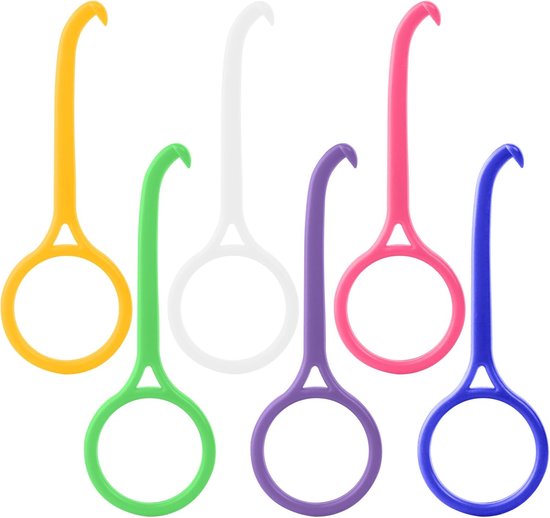 SnelShoppen - 6 Stuks Aligner Verwijder Tool Set, Kleurrijke Retainer Verwijder Tools, Onzichtbare Tanden Verwijder Hulpjes en Chewies, Magenta, Blauw