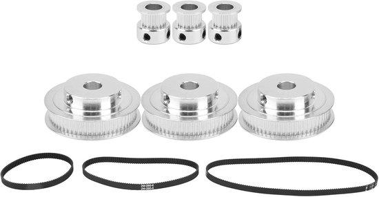 SnelShoppen - 9-delige GT2 Timing Riem Schijfset met 8mm Bore 20 Tanden / 60 Tanden Synchronous Wiel + 2GT‑200/280/400/mm Timing Riem voor Verspanings