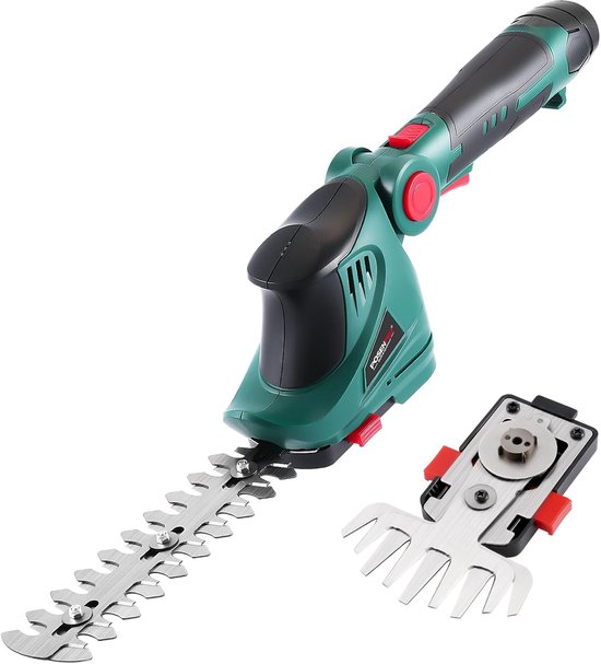 SnelShoppen - Accu Grasschaar en Struikenschaar 2 in 1, 12V 2000mAh Tuinscharen met 2 Bladen, Snijdikte 10 cm, Snijlengte 18 cm voor Tuin en Buiten