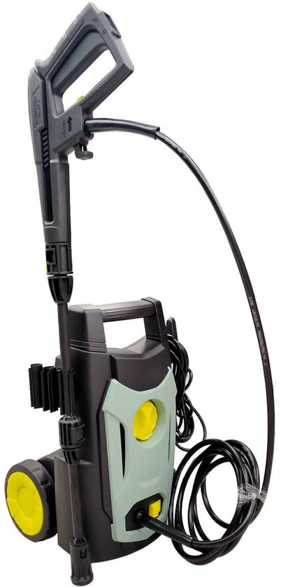 SnelShoppen - Avilia Hogedrukreiniger met Wielen, 1200W, 80/100 Bar, 6,5 L/min, 5m Kabel, Ideaal voor Auto, Motorfiets, Fiets, Tuin en Meer