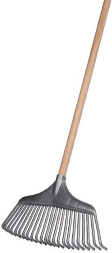 SnelShoppen - Bladhark - Plastic - Essen Houten Handvat - 120 cm - Tuingereedschap voor Tuin, Actie, Bladeren Harken, Tuinonderhoud van Snelshoppen