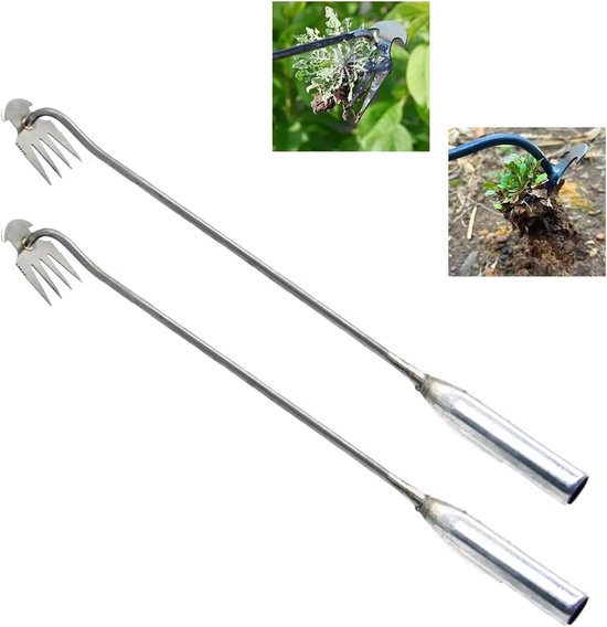 SnelShoppen - Draagbare Onkruidtools voor Tuin, 4 Tanden van Gesmeed Manganese Staal, Tuingereedschap voor Onkruidverwijdering, Geschikt voor Tuin en