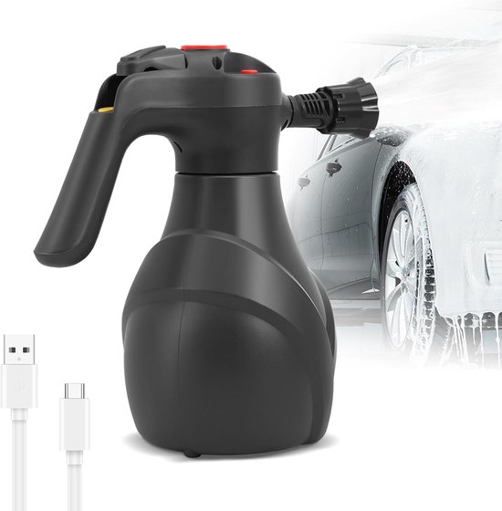 SnelShoppen - Elektrische Schuimsproeier 2 L, 60 PSI, 3 Spray Modus, Accu 2500 mAh, Perfect voor Auto en Tuin Onderhoud