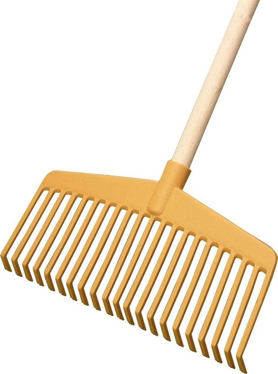 SnelShoppen - Gele Jost Bladveger zonder Steel, 38 cm Werkbreedte, Elastische Tanden, Polypropyleen, Tuin, Opruimen, Schoonmaken