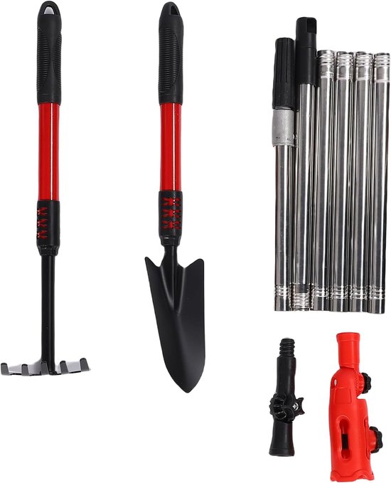 SnelShoppen - Goot Cleaner Hark en Schepgereedschap voor Bladeren en Puin, Multi-hoek Gootreinigingsset met Verlengpalen, Stevig en Duurzaam