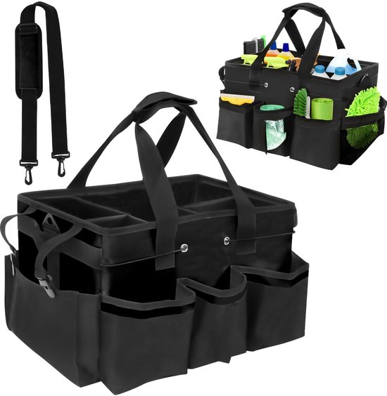 SnelShoppen - Grote Reinigingstas Caddy Organizer voor Tuingereedschap met Handvat, Verstelbare Schoonmaakmiddelenorganizer, Meervoudige Emmergereedsc