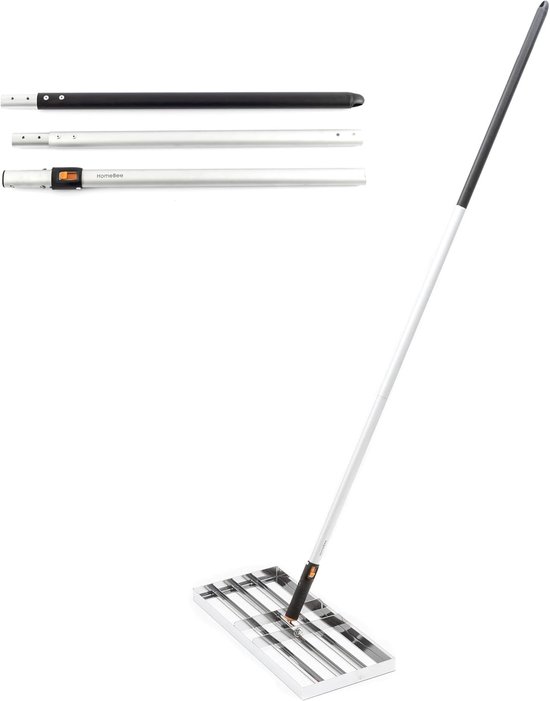 SnelShoppen - Handige Grasmaaier Hark 60 x 25 cm met 2 m Ergonomische Handgreep - Perfect voor Tuinonderhoud en Grasverzorging van Snelshoppen