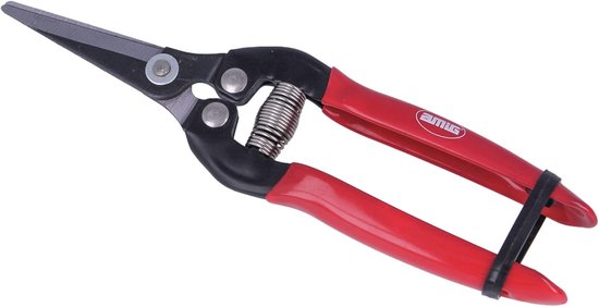 SnelShoppen - Handige Oogstschaar - Eenhandig Gebruik - Stalen Rechte Blade - 185 mm - Antislip Handvat - Gebogen Punt voor Snijden van Bloemen, Fruit