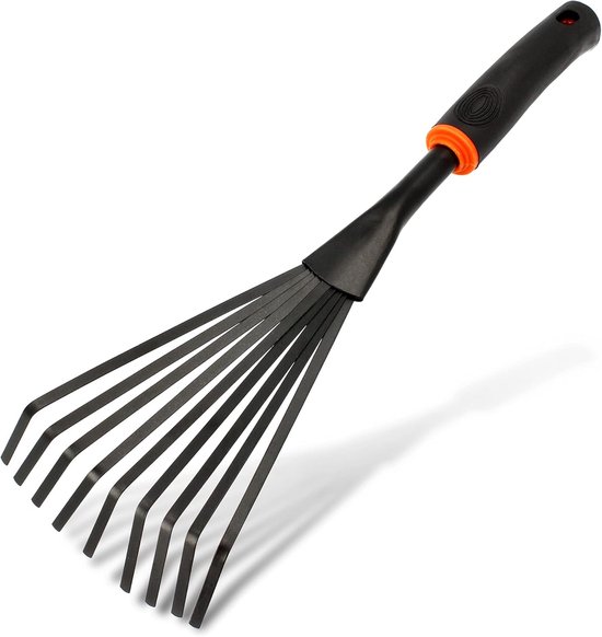 SnelShoppen - Handveger 14 cm - Ergonomische Broom met 9 Tanden van Hoogwaardig Staal - Tuin en Huis Gebruik - Antislip Handvat - Compact en Robuust