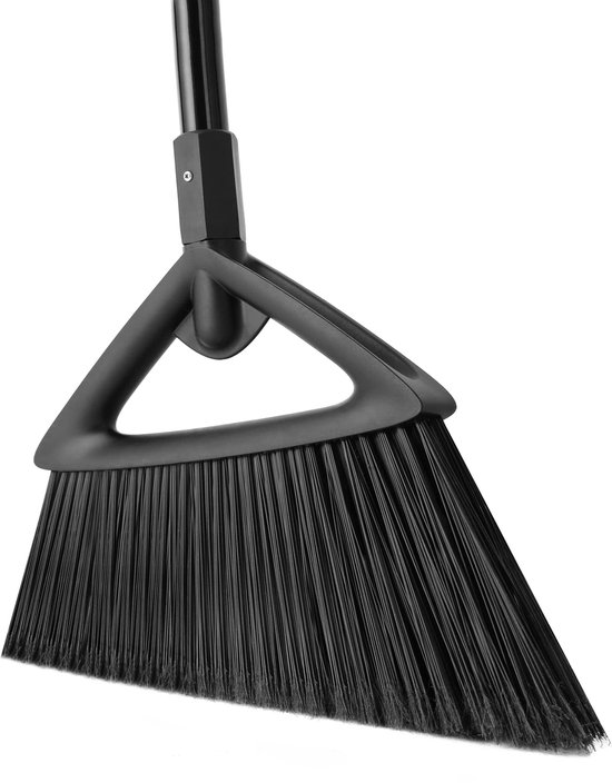 SnelShoppen - Heavy Duty Hoekbezem met Lange Steel voor Binnen en Buiten - Ruw Oppervlak, Ideaal voor Garage, Binnenplaats, Trottoirs, Keuken en Kanto