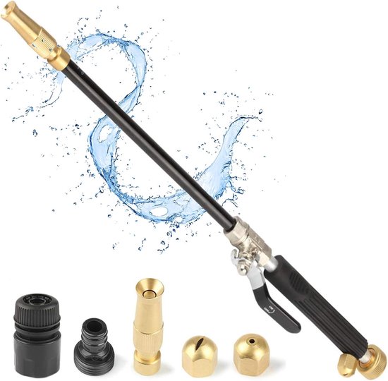 SnelShoppen - High Pressure Washer Hydro Jet - Power Washer Wand 44cm met 3 Nozzles voor Auto, Tuin, Glas en Raamreiniging
