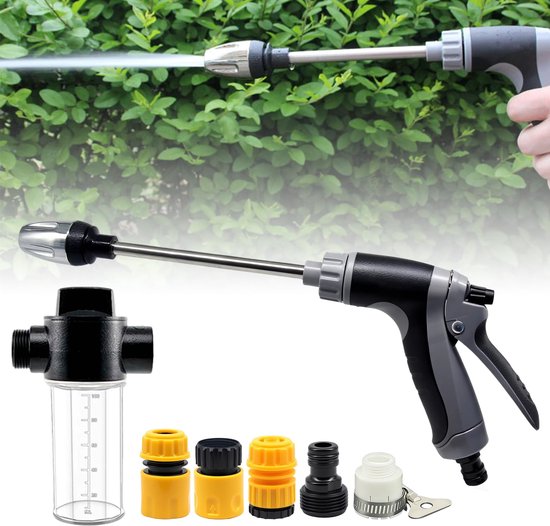 SnelShoppen - Hogedrukreiniger met Turbopistool, Verstelbaar Straalmondstuk, Multifunctionele Sproeilans voor Auto, Terras, Tuin, Huisdieren, Universe