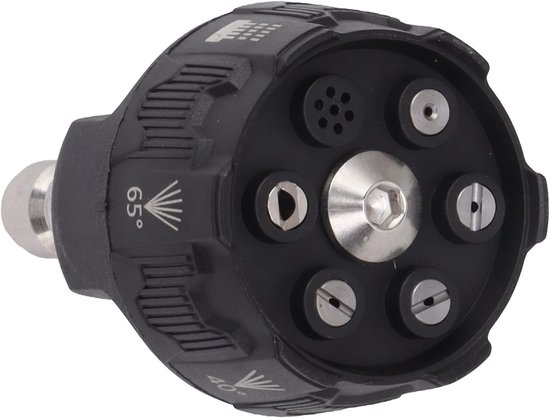 SnelShoppen - Hogedrukreiniger Spraykop, 6-in-1 Multifunctionele Verstelbare Spuitmond met 1/4 Plug Aansluiting, Zwart - Ideaal voor Tuin, Autos en Sc