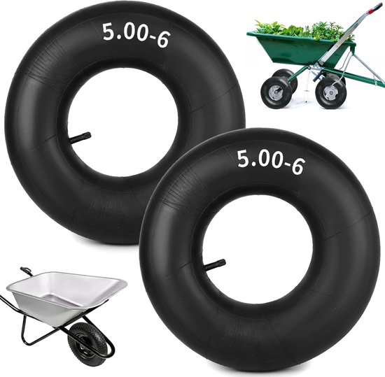 SnelShoppen - Hose Tyres Pack van 2 - Robuuste Wielen voor Tuin, Tuinier, Handkar, Grasmaaier - Hoogwaardige Natuurrubber - 33 x 13 x 15 cm