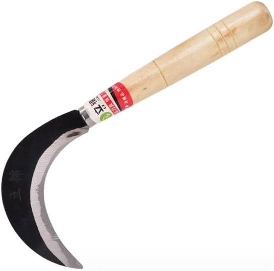SnelShoppen - Japanse Graszilveren Staal Sikkel, Tuingereedschap voor Gras en Bonsai, Lichtgewicht, Compact, Carbon Staal, 27 cm, Ideaal voor Tuiniere