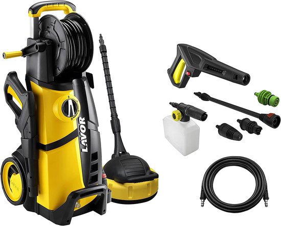 SnelShoppen - LAVOR LVR4 PLUS hogedrukreiniger 160 WPS met 2500 watt motor, 160 bar maximale druk, 510 liter per uur debiet, ideaal voor tuin, gevel,