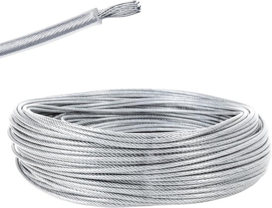 SnelShoppen - Maaidraad voor bosmaaier 2,4 mm/30 m - Professionele staaldraad voor grastrimmer en bosmaaier - Perfect voor park, tuin en gazon