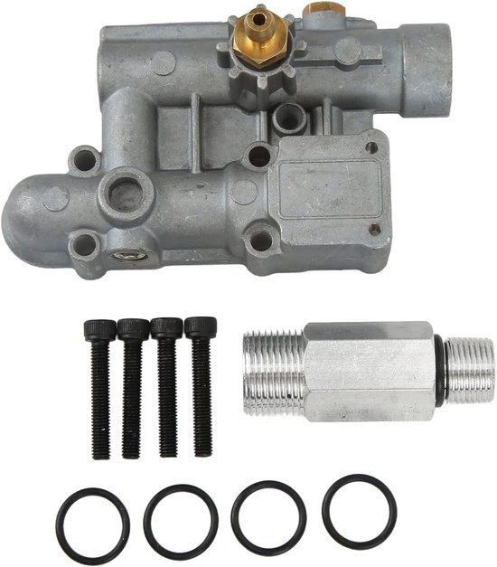 SnelShoppen - Manifold Kit Hogedrukreiniger, 16031 020228 Metaal Slijtvaste Hogedrukreiniger Pomp Manifold Stevig, Zware Duty Spray Manifold