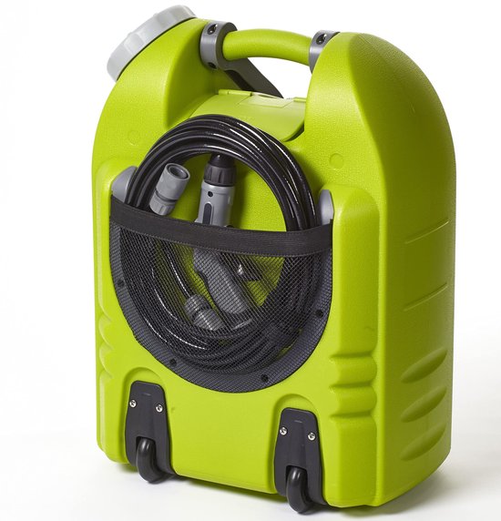 SnelShoppen - Mobiele hogedrukreiniger aqua2go GD86, groen, 20 liter, intelligente hogedrukspuit, ideaal voor camping, tuin, auto, gemakkelijk transpo