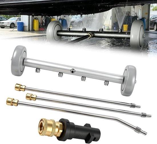 SnelShoppen - Ondervloerwas Auto voor Hogedrukreiniger - 4000 PSI Reinigingsset met 1/4 inch Snelkoppeling, Ideaal voor Auto's, Campers, SUV's, Vracht