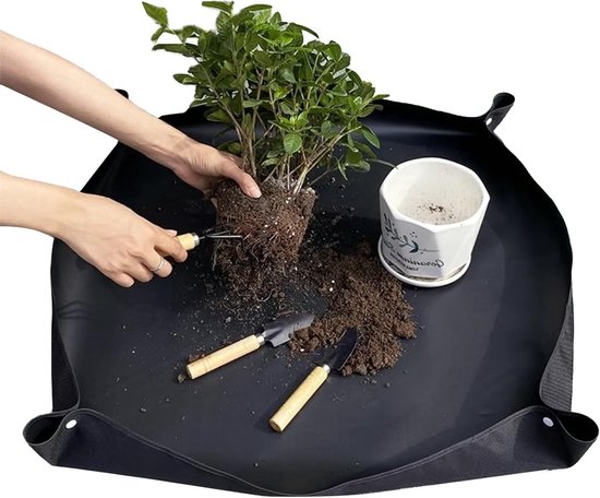 SnelShoppen - Plantmat - Waterproof Plantmat - Tuin Plant Verpotmat - 75cm x 75cm - Hoogwaardige Oxford Stof - Ideaal voor Binnen en Buiten - Perfect