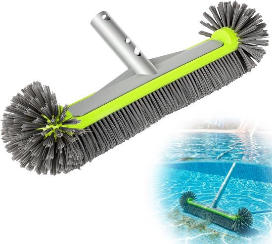 SnelShoppen - Poolborstel 43 cm Rond voor Efficiënte Zwembadreiniging - Halfronde Borstels voor Muren, Vloeren en Trappen - Ideaal voor Tuin, Camping van Snelshoppen