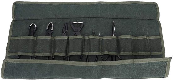 SnelShoppen - Professionele Bonsai Gereedschapset 7-delig RVS Scharen Kniptangen Draad Tangenset voor Bonsai Tuinieren met Opbergtas