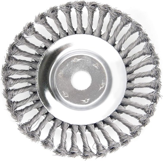 SnelShoppen - Professionele Onkruidborstel, Draadborstel voor Bosmaaier, 200 x 25.4 mm, 36 Strengen, Staal Draad, Taper Onkruidborstel voor Tuin en La