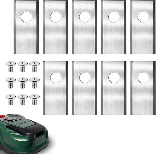 SnelShoppen - Robotic Lawnmower Blades voor Parkside PMRA/PMRDA - 9 Stuks RVS Vervangbladen met Schroeven - Ideaal voor Tuinonderhoud en Perfecte Gras