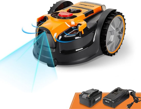SnelShoppen - Robotmaaier voor Gazons tot 100 m² met Oplaadbare Lithium-Ion Accu, Ideaal voor Tuinonderhoud zonder Kabels, Efficiënt en Stille Mowing