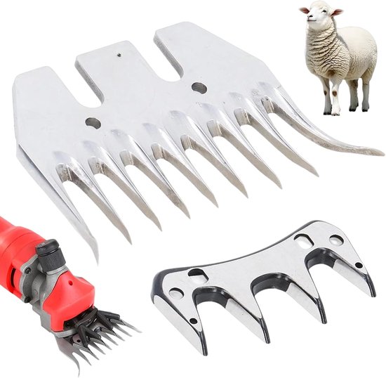 SnelShoppen - Schapenschaar Vervangbladen, Professionele Gebogen 9 Tanden Knipmes, Snijtrimmer Accessoire Set voor Schapen Alpaca's Geiten