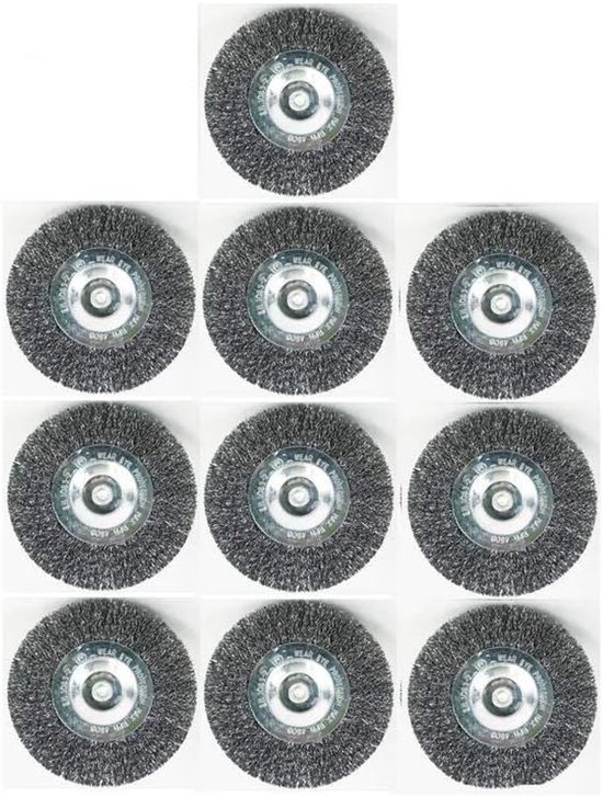 SnelShoppen - Set van 10 voegenborstels voor elektrische voegenborstel, metalen borstel, ronde draadborstel, voor voegen tot 1 cm, ideaal voor beton,