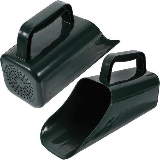 SnelShoppen - Set van 2 Herbruikbare Aquariumscheppen voor Sedimentreiniging - Handheld Tuinhark - Donkergroen - Duurzaam en Veilig voor Aquariumverzo