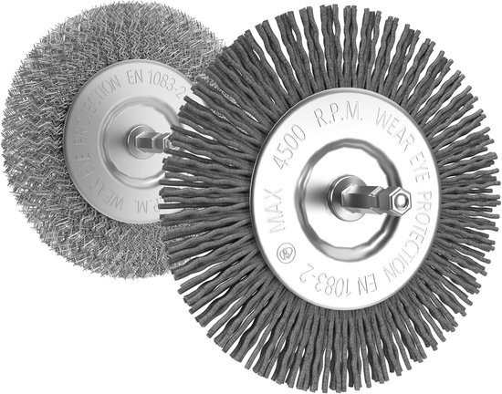 SnelShoppen - Set van 2 Voegenborstels Nylon en Metaal - Grout Brush voor Stugge Vuil in Joints - Vervangborstels voor Tuin en Huishouden - Geschikt v